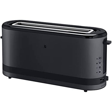 WMF Küchenminis Langschlitztoaster 2 Scheiben mit Brötchenaufsatz, Toaster schmal, , Bagel-Funktion, 7 Bräunungsstufen, 900W, Toaster edelstahl matt, schwarz im Sale